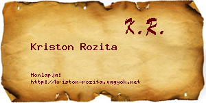 Kriston Rozita névjegykártya